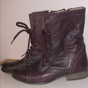 Steve Madden Combat Boots - Deep Red ❤️ RARE